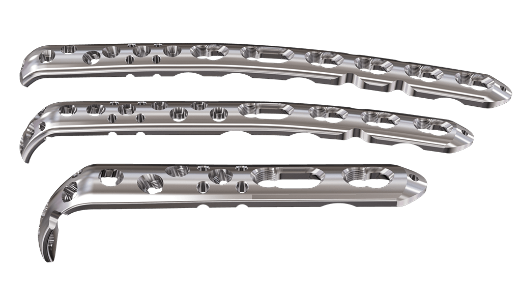 Variable Angle LCP Elbow System Ulna Plates top view 